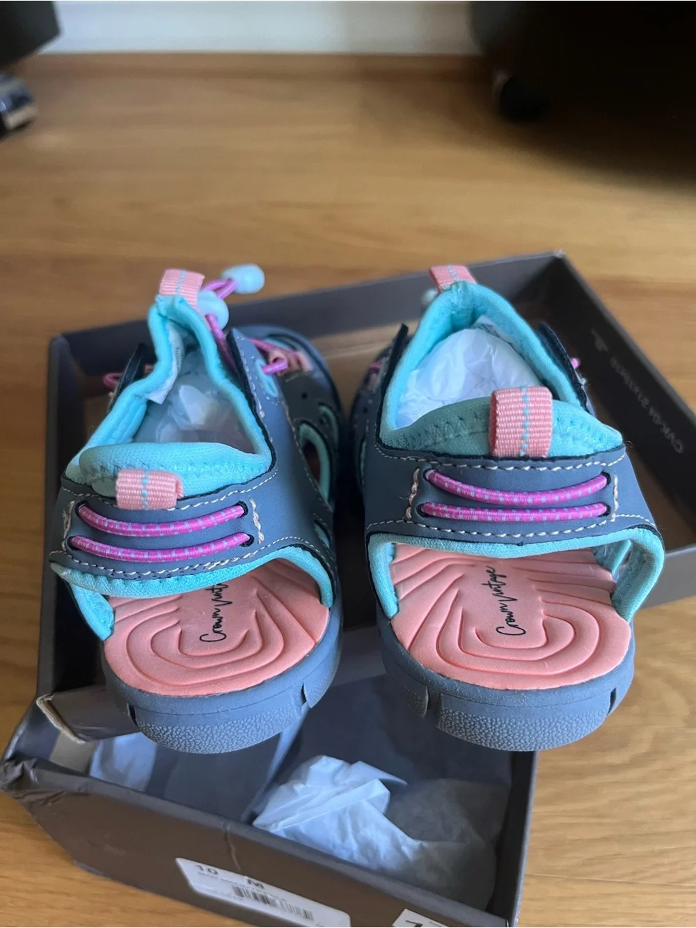 Crown Vintage Kids Water Shoes - Blue with Pink Accents